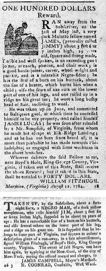 Newspaper articles regarding the escape and capture of James.