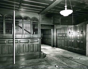The Stair Hall in the Metcalfe House in 1980, just before it was dismantled and brought to the Metropolitan Museum. Hare Photographs.
