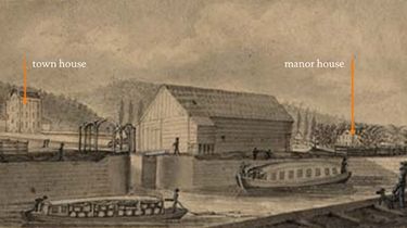 James Eights, Entrance of the Canal into the Hudson at Albany, 1823. Watercolor.