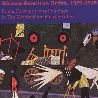 Jacob Lawrence (American, 1917–2000), <em>The Photographer</em> (detail),1942. Watercolor, gouache, and graphite on paper. Scene of a photographer using a large format camera with a tripod, a hood, and a flash, to shoot a busy urban street scene