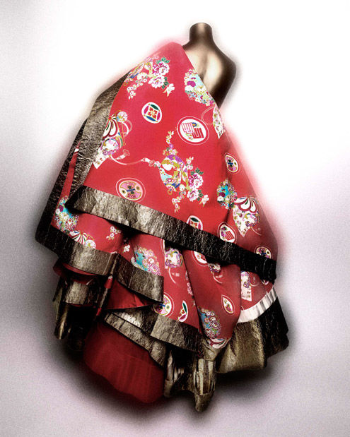 Red John Galliano dress
