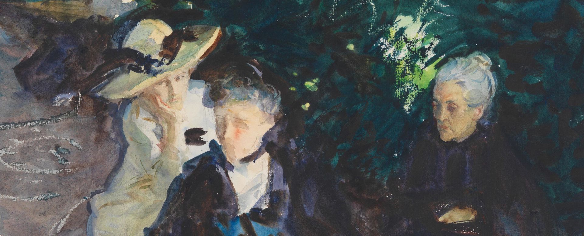 Detail view of John Singer Sargent's "In the Generalife"