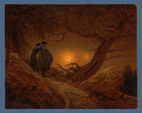 Two Men Contemplating the Moon