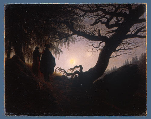 Man and Woman Contemplating the Moon