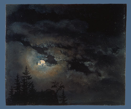 A Cloud and Landscape Study by Moonlight